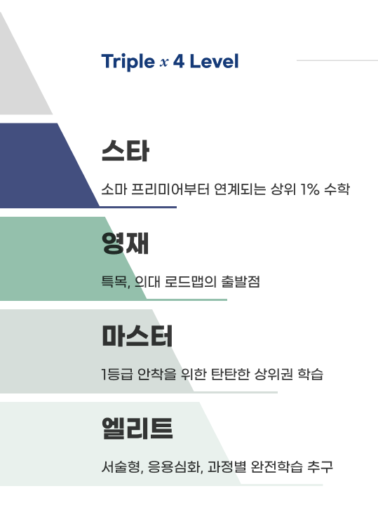 정교한 4단계 레벨 설계 상위 1%로 도약하기 위한 최적의 입시 경로를 예측합니다.